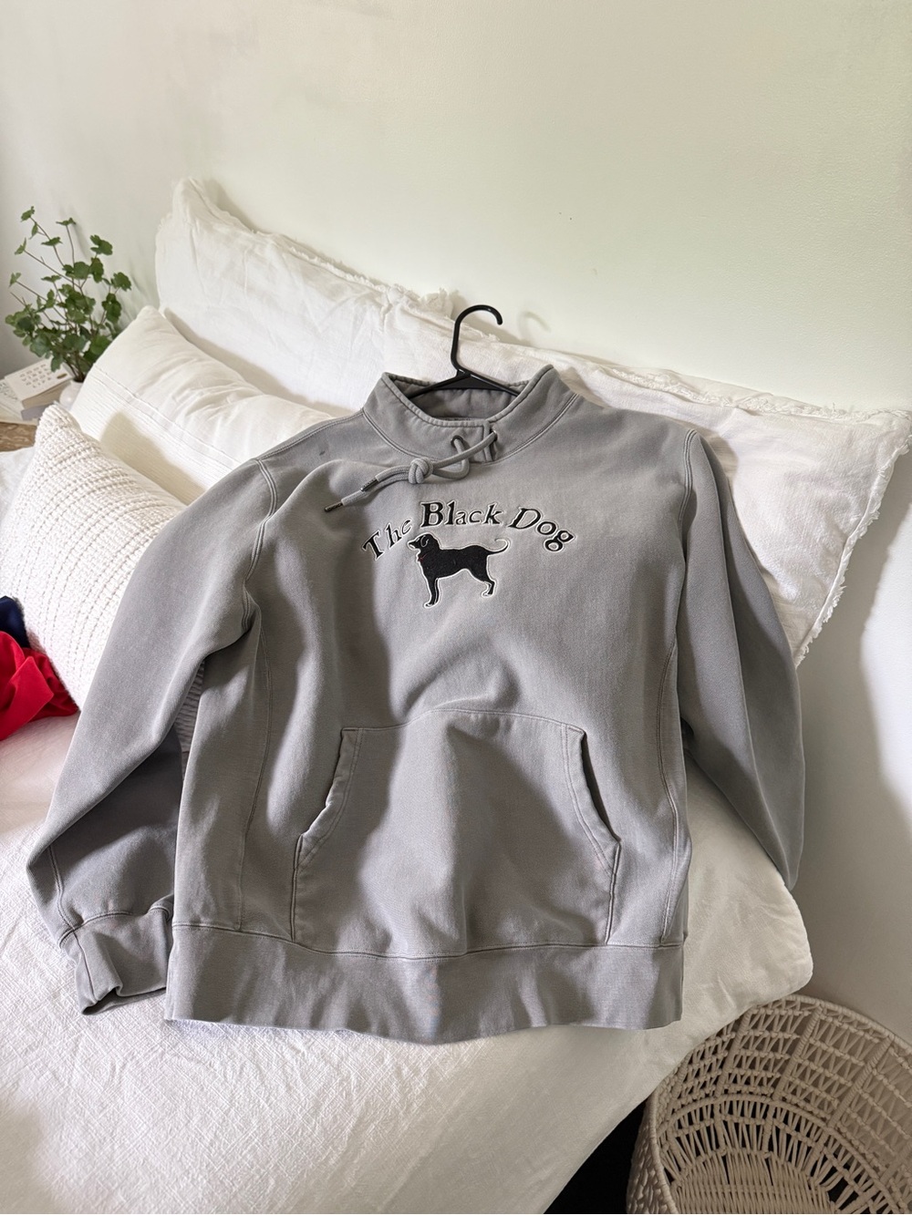The Black Dog Gray Mockneck Pullover Sweatshirt by